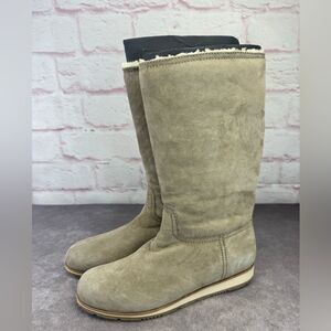 Prada Women's Calzature Donna Montone Fango Suede Sherpa Boots EU 39 / US 8.5
